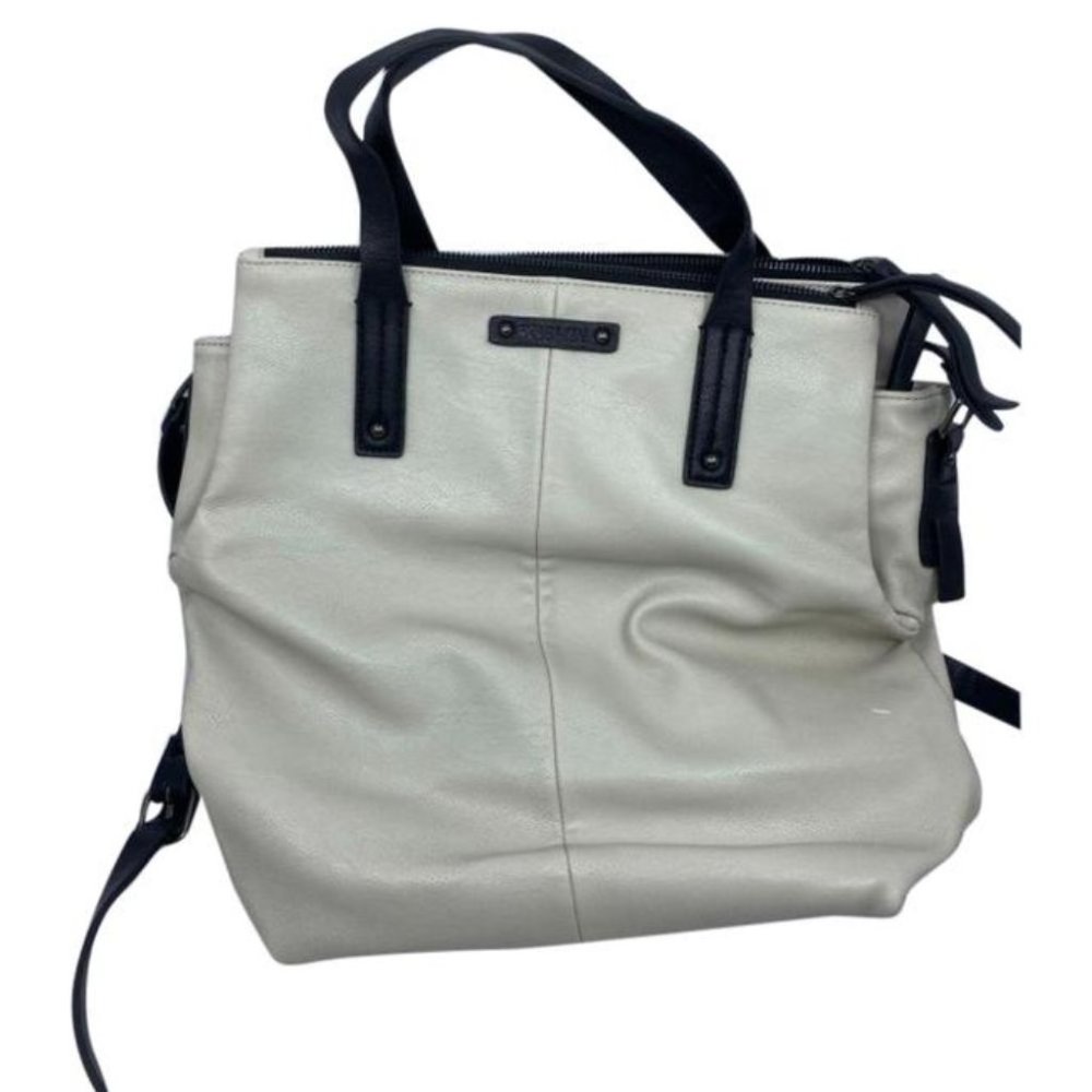 Kenneth Cole White Large Leather Crossbody Bag